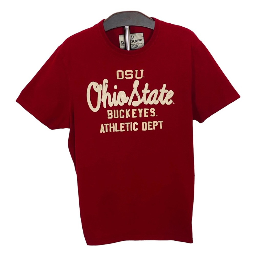 Red CAMPUS CREW OSU Ohio State Buckeyes Athletics Dept T-Shirt - Women’s XL